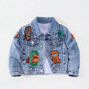Kids Denim Jacket with Patches